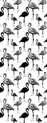 Rolgordijn voor balkondeur met zwarte flamingo's