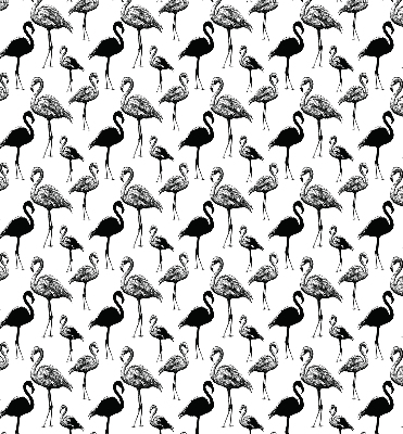 Rolgordijn voor balkondeur met zwarte flamingo's