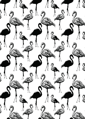 Rolgordijn voor balkondeur met zwarte flamingo's