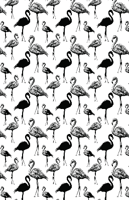 Rolgordijn voor balkondeur met zwarte flamingo's