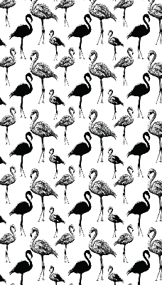 Rolgordijn voor balkondeur met zwarte flamingo's