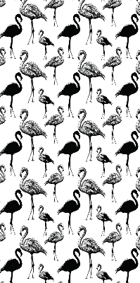 Rolgordijn voor balkondeur met zwarte flamingo's