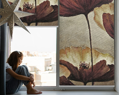 Binnenrolgordijn voor raam met bloemenprint