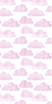 Stoffen rolgordijn in roze wolken