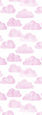 Stoffen rolgordijn in roze wolken