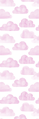 Stoffen rolgordijn in roze wolken