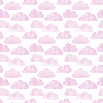 Stoffen rolgordijn in roze wolken