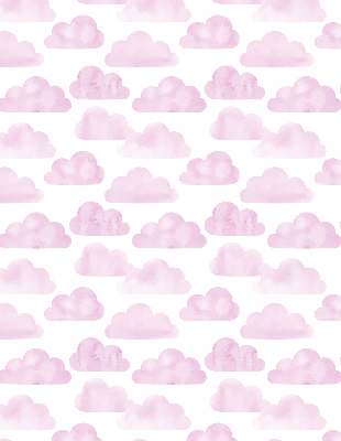 Stoffen rolgordijn in roze wolken