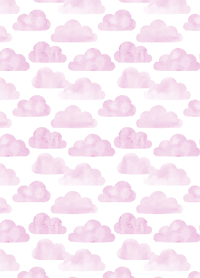 Stoffen rolgordijn in roze wolken