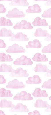 Stoffen rolgordijn in roze wolken