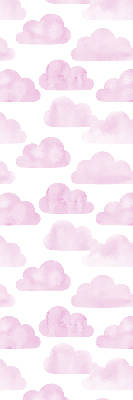 Stoffen rolgordijn in roze wolken