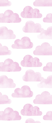Stoffen rolgordijn in roze wolken