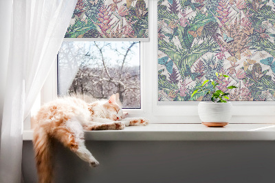 Binnengordijn met vlinders op bloemen