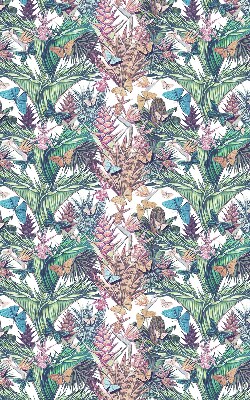 Binnengordijn met vlinders op bloemen