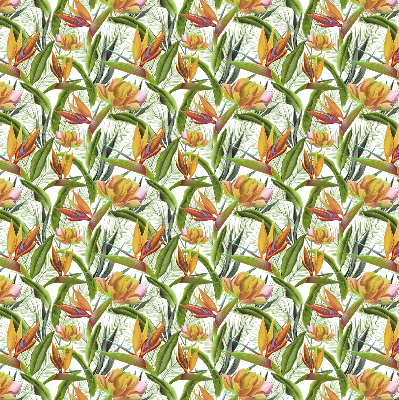 Binnenrolgordijn voor raam exotische planten
