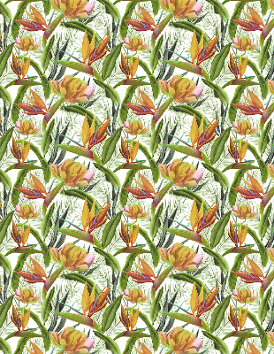 Binnenrolgordijn voor raam exotische planten