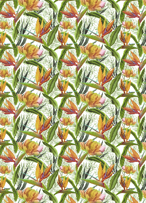 Binnenrolgordijn voor raam exotische planten