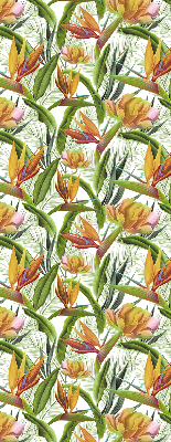 Binnenrolgordijn voor raam exotische planten