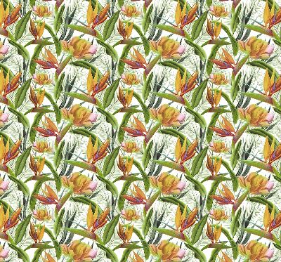Binnenrolgordijn voor raam exotische planten