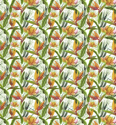Binnenrolgordijn voor raam exotische planten