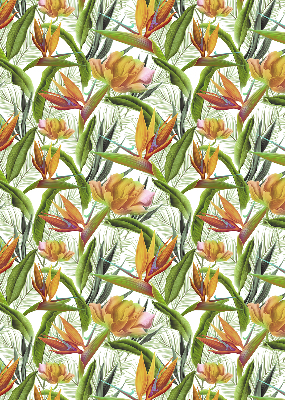 Binnenrolgordijn voor raam exotische planten