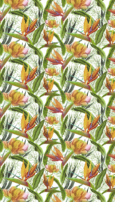Binnenrolgordijn voor raam exotische planten