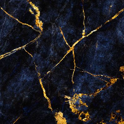 Binnenrolgordijn voor raam in marineblauwe marmerlook