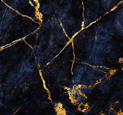 Binnenrolgordijn voor raam in marineblauwe marmerlook