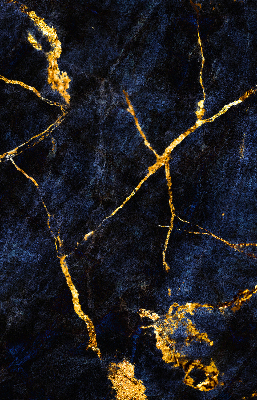 Binnenrolgordijn voor raam in marineblauwe marmerlook