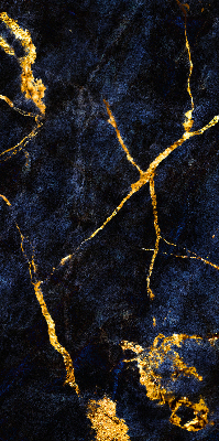 Binnenrolgordijn voor raam in marineblauwe marmerlook