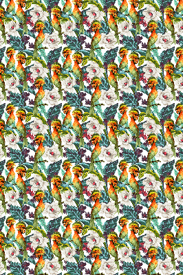 Binnenrolgordijn voor raam met vogels en bloemen