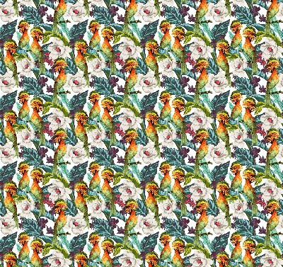 Binnenrolgordijn voor raam met vogels en bloemen