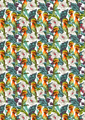 Binnenrolgordijn voor raam met vogels en bloemen