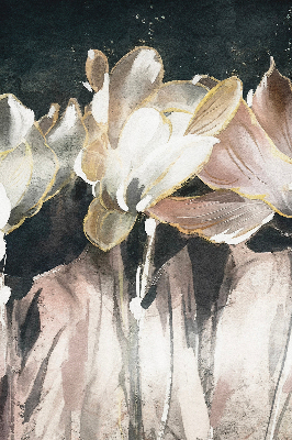 Binnenrolgordijn voor raam met geschilderde bloemen
