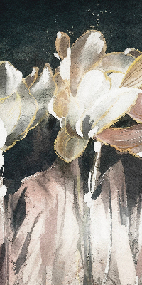 Binnenrolgordijn voor raam met geschilderde bloemen