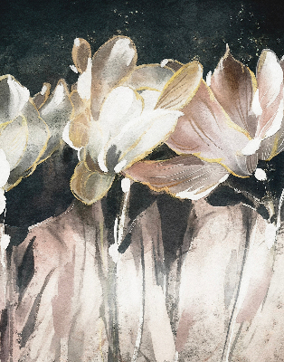 Binnenrolgordijn voor raam met geschilderde bloemen