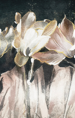 Binnenrolgordijn voor raam met geschilderde bloemen