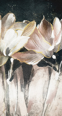 Binnenrolgordijn voor raam met geschilderde bloemen