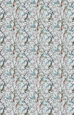 Binnengordijn met bloemenranken op een lichte achtergrond
