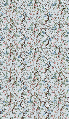 Binnengordijn met bloemenranken op een lichte achtergrond