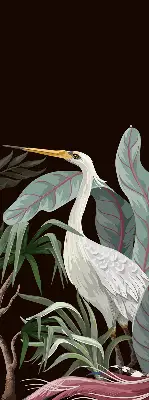 Binnenrolgordijn voor raam met vogels in de bladeren