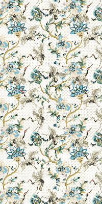 Binnenrolgordijn met bloemen- en vogelprint