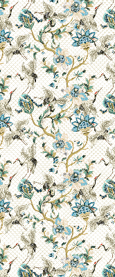 Binnenrolgordijn met bloemen- en vogelprint
