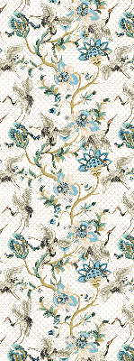 Binnenrolgordijn met bloemen- en vogelprint