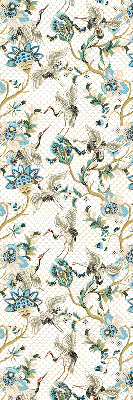 Binnenrolgordijn met bloemen- en vogelprint