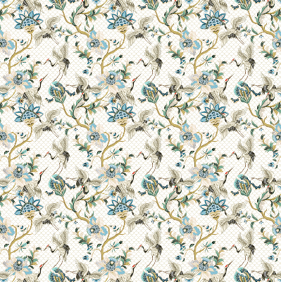 Binnenrolgordijn met bloemen- en vogelprint