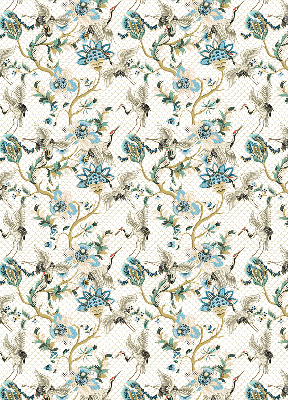 Binnenrolgordijn met bloemen- en vogelprint