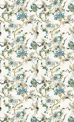 Binnenrolgordijn met bloemen- en vogelprint