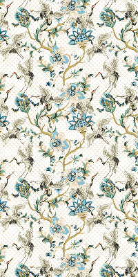 Binnenrolgordijn met bloemen- en vogelprint