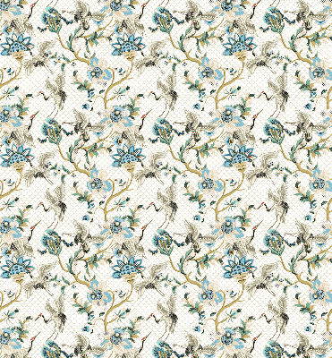 Binnenrolgordijn met bloemen- en vogelprint